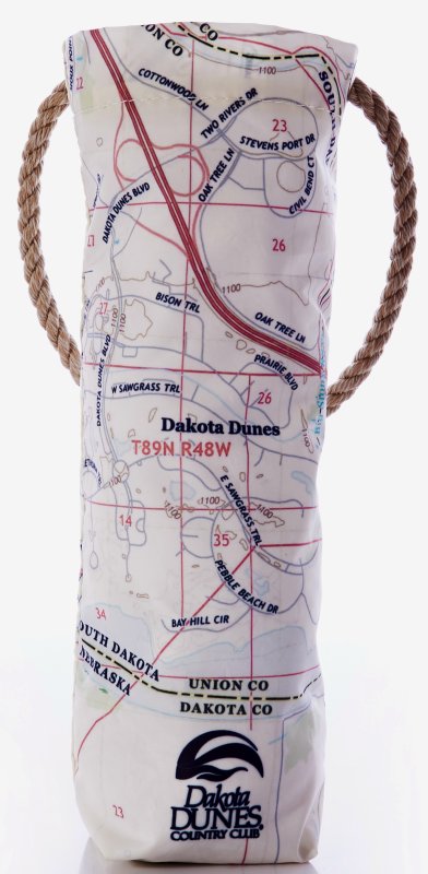 Sea Bags has a store in Rehoboth on Baltimore Avenue. It’s possible that Cape Region golf shops will also carry logo’d items from the company, such as this wine bag from Dakota Dunes CC in South Dakota.